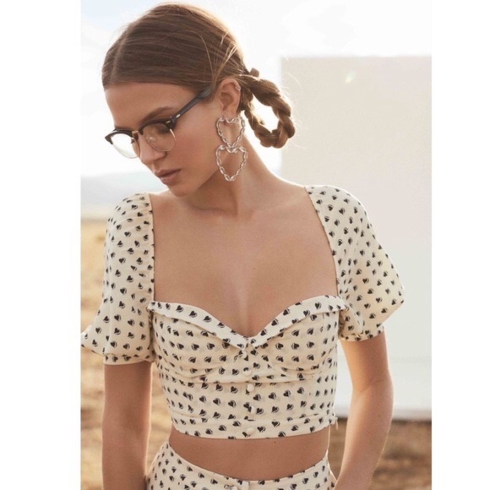 NWT For Love and Lemons Sweetheart Crop Top Size XL